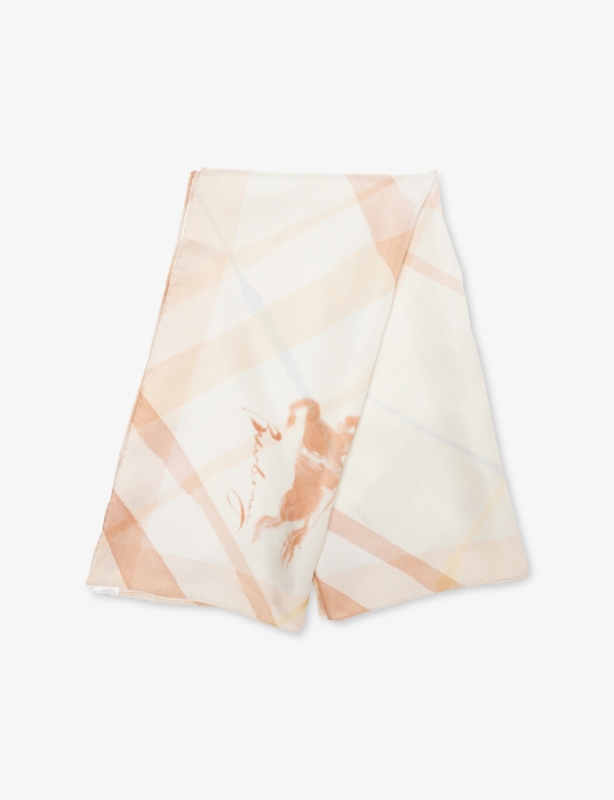 Check-Print Silk Scarf