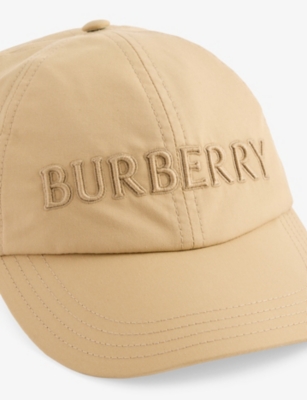 BURBERRY WOMENS BURBERRY LOGO-EMBROIDERY ADJUSTABLE COTTON CAP 