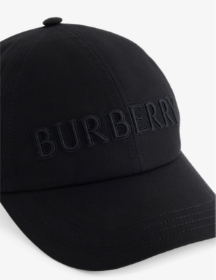 Burberry Womens  Logo-embroidered Cotton Cap In Black