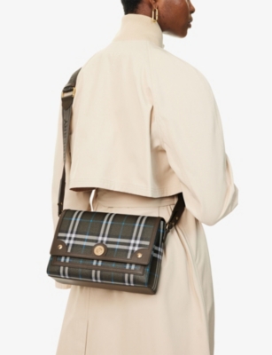 BURBERRY: Note Medium Coated-Canvas Shoulder Bag