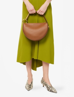 Burberry Womens Hazel Knight Arc Top-handle Leather Bag In Hazel