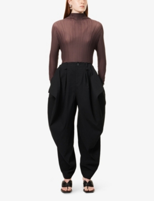 ISSEY MIYAKE: Plissé High-Neck Knitted Top