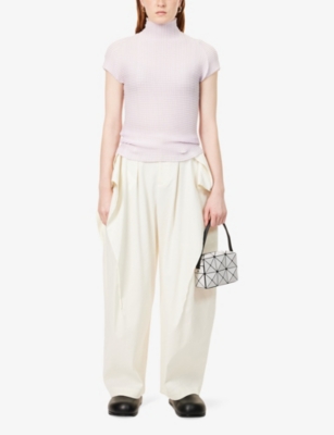 ISSEY MIYAKE: Wooly PLeats-56 Short-Sleeves Knitted Top