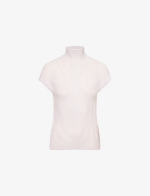 ISSEY MIYAKE: Wooly PLeats-56 Short-Sleeves Knitted Top