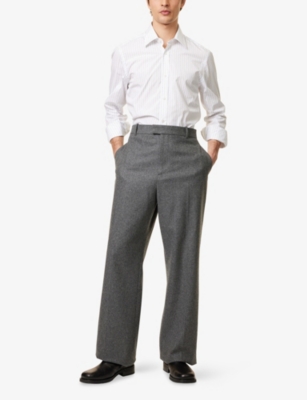 DUNHILL: Stripe-Print Long-Sleeve Cotton Shirt