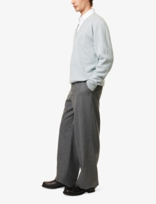 DUNHILL: V-Neck Logo-Embroidered Cashmere-Blend Jumper