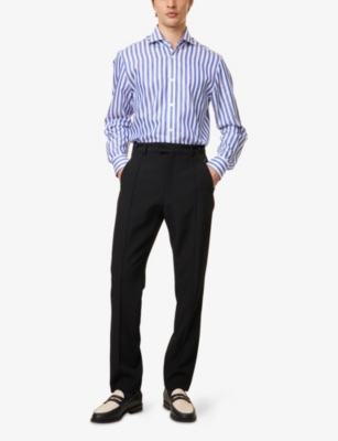 DUNHILL: Stripe-Print Long-Sleeve Cotton-Blend Shirt