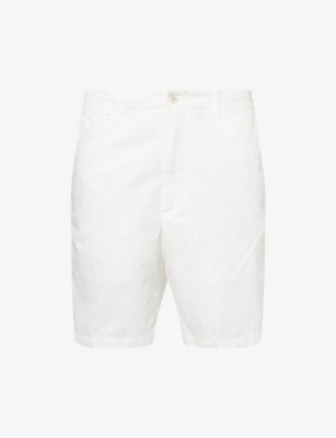 DUNHILL MENS DUNHILL TWO-SLIP-POCKETS HIGH-RISE COTTON-POPLIN SHORTS 