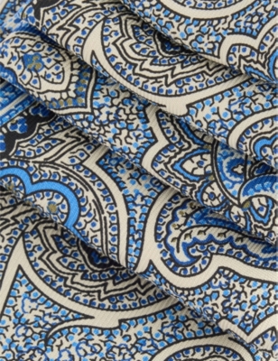 Dunhill Mens Royal Blue Paisley-print Silk T In Royal Blue