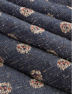 DUNHILL MENS FAWN FLORAL-PATTERN SILK T