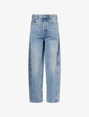 GUCCI: Wide-Leg Mid-Wash Denim Jeans