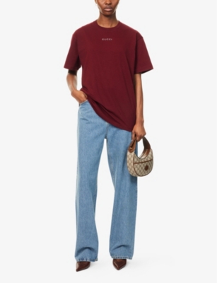 GUCCI: Baggy Brand-Patch Wide-Leg High-Rise Denim Jeans