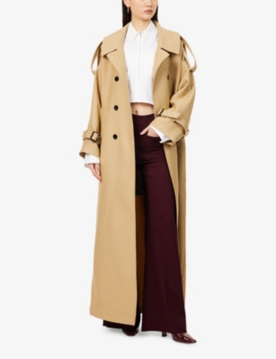 GUCCI: GG-Monogram Double-Breasted Wool and Silk-Blend Coat