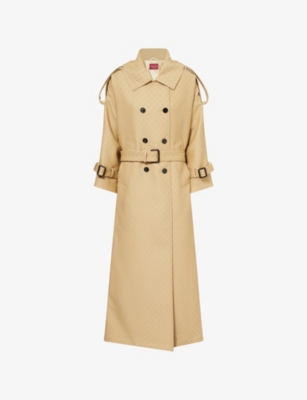GUCCI: GG-Monogram Double-Breasted Wool and Silk-Blend Coat