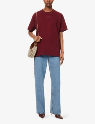 GUCCI: Brand-Print Round Neck Cotton-Jersey T-Shirt