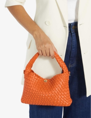 Dune Womens Dinky Deliberate Mini Woven Top-handle Bag Orange Synthetic In Orange Synthetic