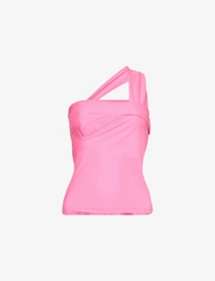 OTTOLINGER: Cut-Out One-Shoulder Stretch-Woven Top
