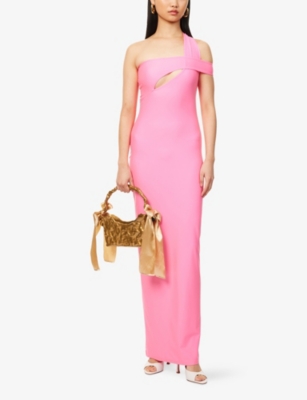 OTTOLINGER: Asymmetric Sleeveless Scuba Stretch-Woven Maxi Dress