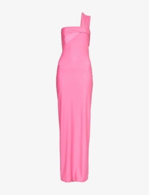 OTTOLINGER: Asymmetric Sleeveless Scuba Stretch-Woven Maxi Dress