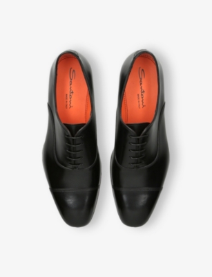 Santoni Man Lace-up Shoes Black Size 6 Soft Leather In Black