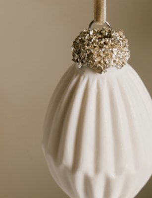 THE WHITE COMPANY: Ceramic Drop Porcelain Christmas Bauble