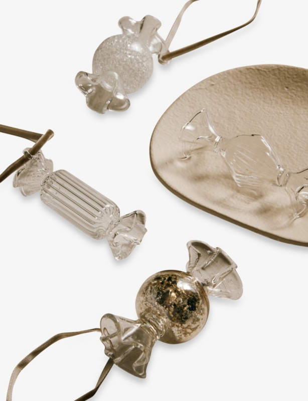 Sweets Glass Christmas Decorations Set of Four