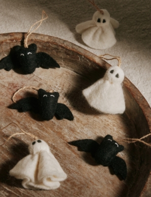 THE WHITE COMPANY: Ghost And Bat Felt Decorations Set of Six