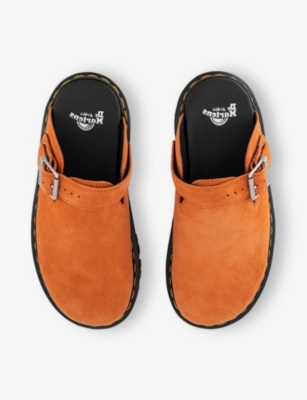 DR. MARTENS: Zebzag Platform Suede Mules
