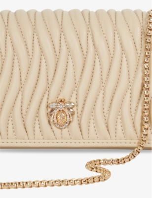 DUNE: Strong Bug-Plaque Quilted Leather Cross-Body Bag
