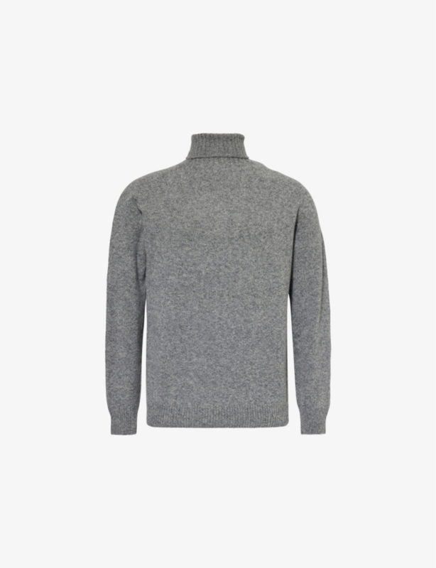 Roll-Neck Knitted Wool Jumper