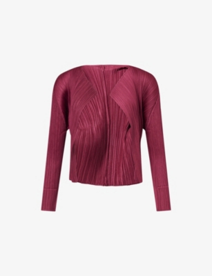 PLEATS PLEASE ISSEY MIYAKE: Monthly Colors: March Cropped Knitted Cardigan