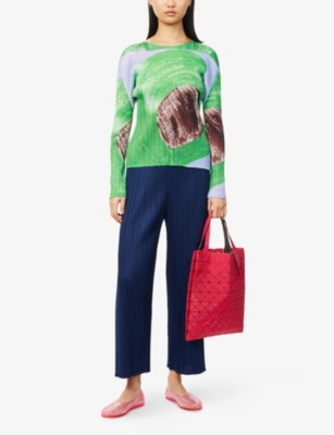 PLEATS PLEASE ISSEY MIYAKE: Backlight Long-Sleeve Graphic Knitted Top