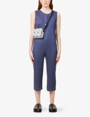 PLEATS PLEASE ISSEY MIYAKE: Sleeveless Straight-Leg Knitted Jumpsuit