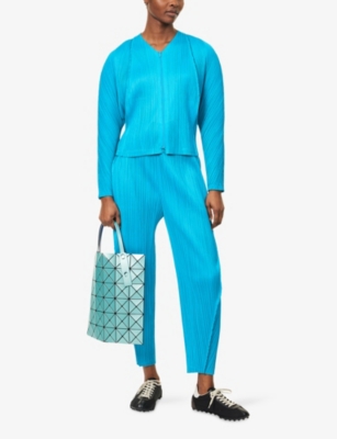 PLEATS PLEASE ISSEY MIYAKE: Lantern Tapered-Leg Pleated Knitted Trousers