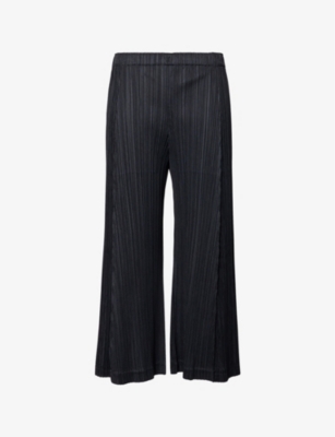 PLEATS PLEASE ISSEY MIYAKE: Pleated Cropped Knitted Trousers