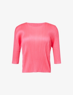 PLEATS PLEASE ISSEY MIYAKE: Monthly Colors: March Round-Neck Knitted Top