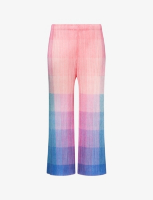 PLEATS PLEASE ISSEY MIYAKE: Photon Straight-Leg Knitted Trousers
