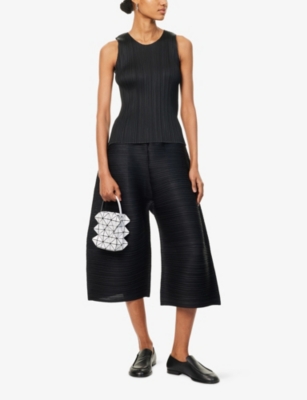 PLEATS PLEASE ISSEY MIYAKE: Thicker Crop-Leg Knitted Trousers