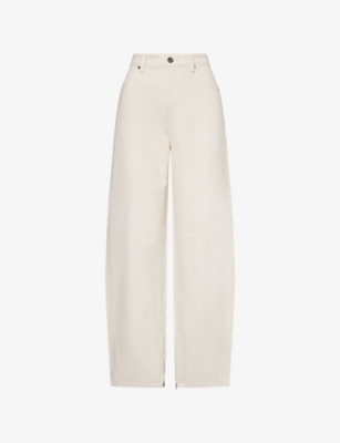 SELF-PORTRAIT: Barrel-Leg Light-Wash High-Rise Denim Jeans