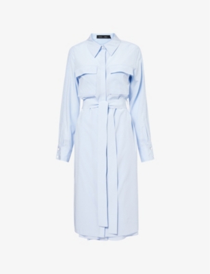 PROENZA SCHOULER: Mckenna Belted Stretch-Woven Blend Midi Dress