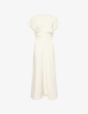 TOTEME: Cap-Sleeves Ribbed Woven Maxi Dress