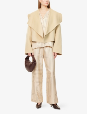 TOTEME: Asymmetric-Hem Wide-Lapels Wool Jacket