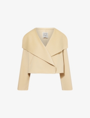 TOTEME: Asymmetric-Hem Wide-Lapels Wool Jacket