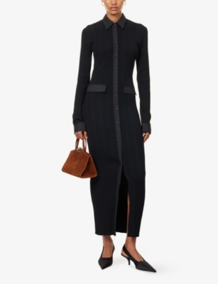 TOTEME: Button-Down Knitted Shirt Maxi Dress