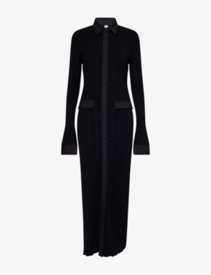 TOTEME: Button-Down Knitted Shirt Maxi Dress