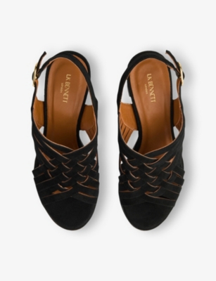 LK BENNETT: Kacey Heeled Suede Sandals