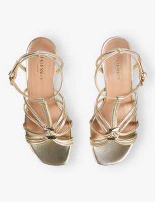 LK BENNETT: Louise Metallic-Leather Slingback Courts
