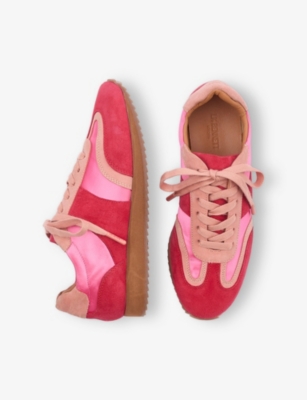 Lk Bennett Womens  Sport Suede And Textile Low-top Trainers In Mul-pink