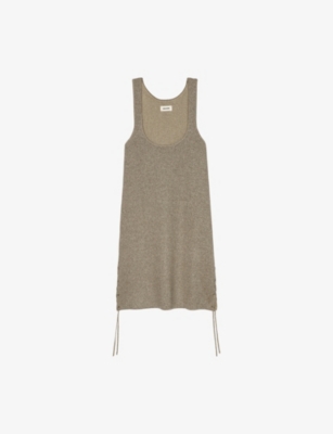Shop Zadig & Voltaire Womens Black Daby Sleeveless Metallic Woven Mini Dress