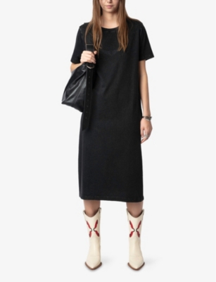 Zadig & Voltaire Zaid Midi Dress In Carbone